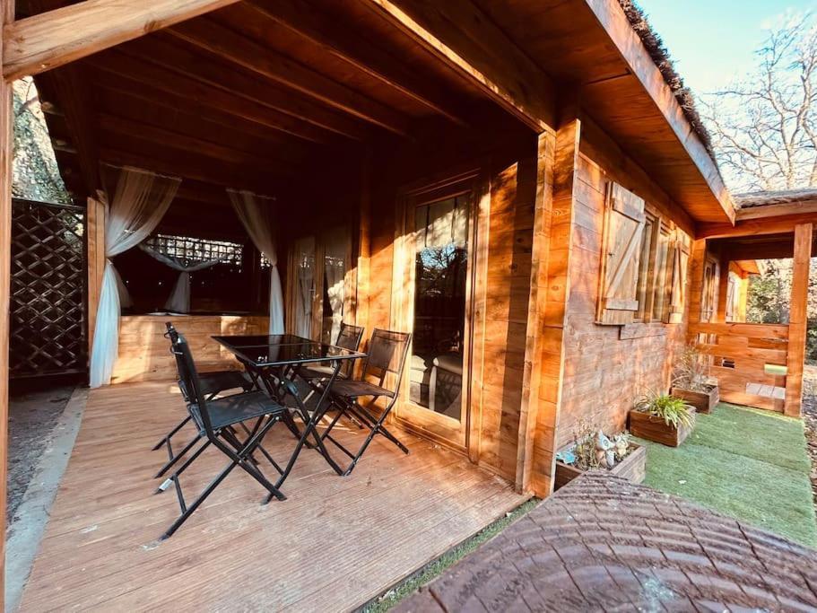 Chalet Bois Jacuzzi Bessan Exterior foto