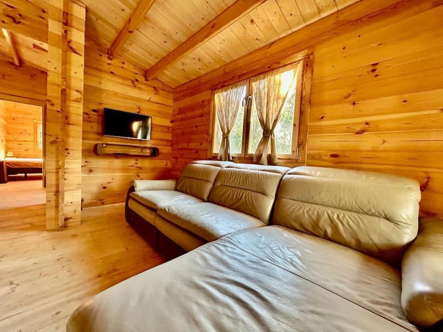 Chalet Bois Jacuzzi Bessan Exterior foto